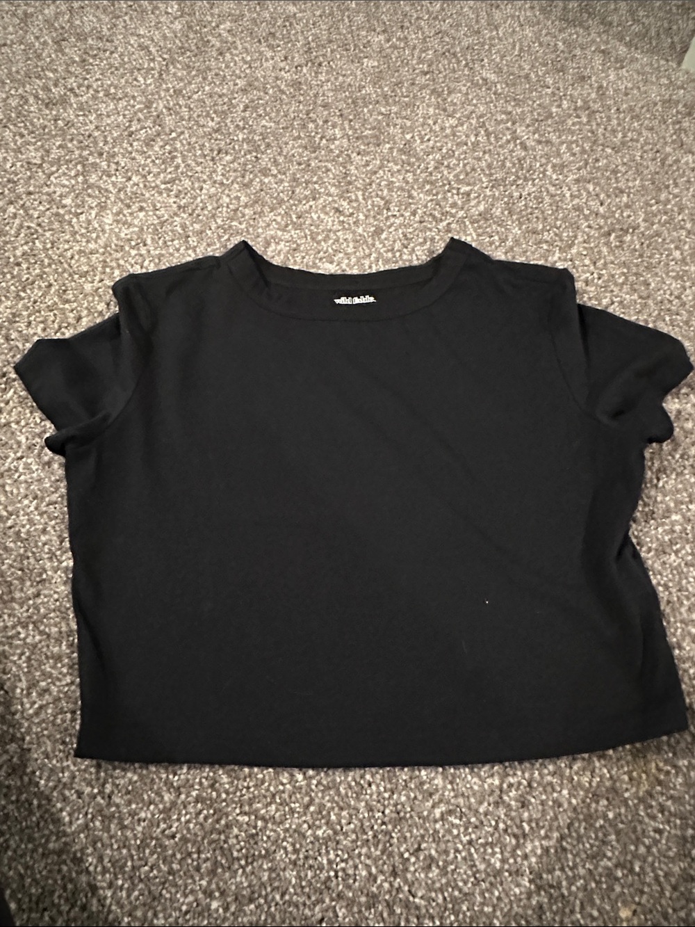 wild fable Black Cropped Crew Neck Tee